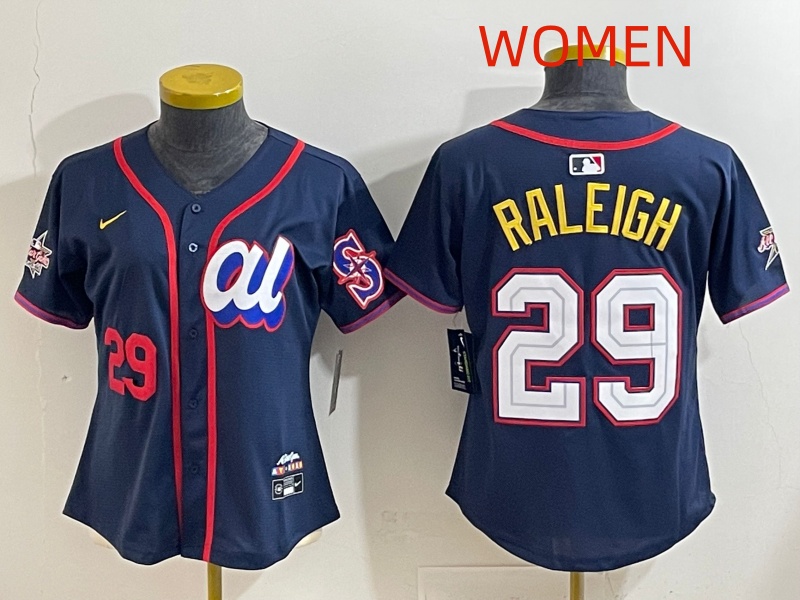 Women  2025 Seattle Mariners #29 Raleigh dark Blue All star Nike MLB Jersey style 015